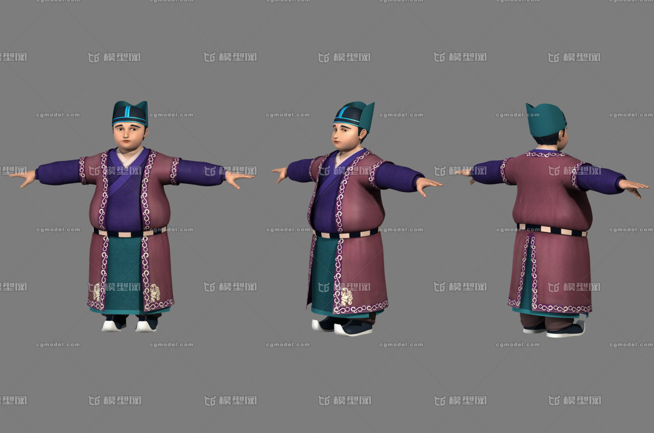 古代男人 卡通富商 商人 地主 古代官员 富家公子 路人 老百姓 卡通