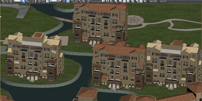 西班牙风格欧式商业街小区 可用于主题乐园公