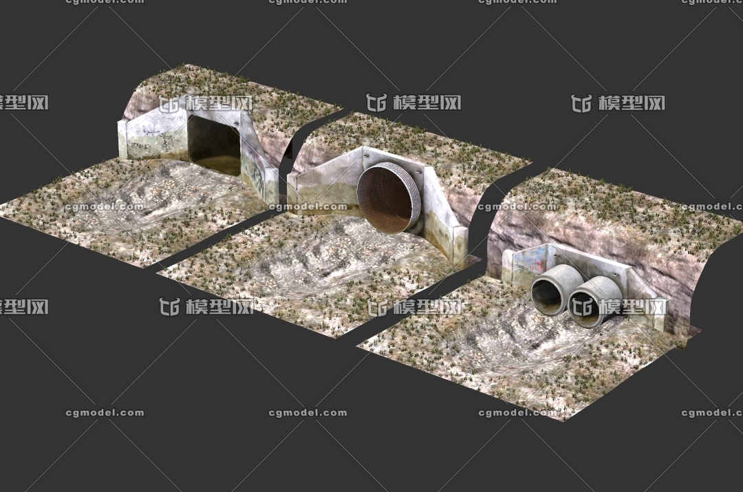 涵洞模型资源包 culverts 城市污水管道 工业废水排放