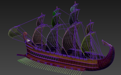 战舰精细模型海上动画*别海盗船 帆船大航海时