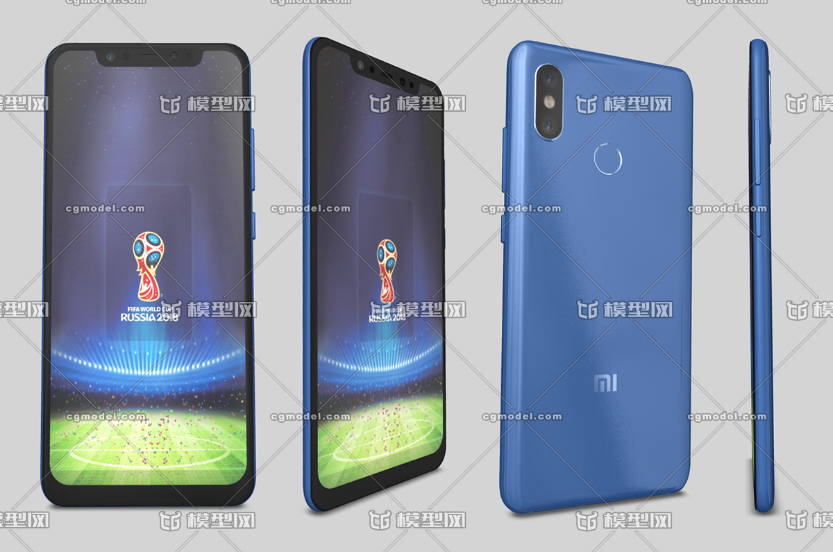 超写实小米8 2018FIFA世界杯 C4D MAX全面屏