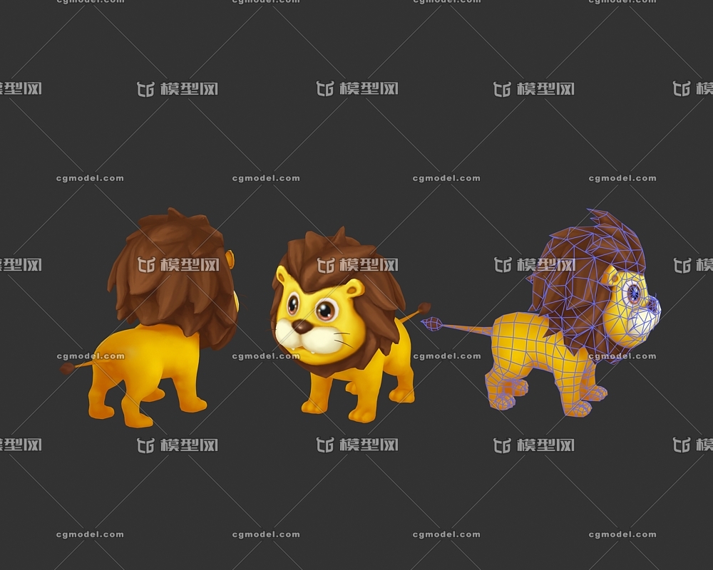 卡通q版手绘狮子