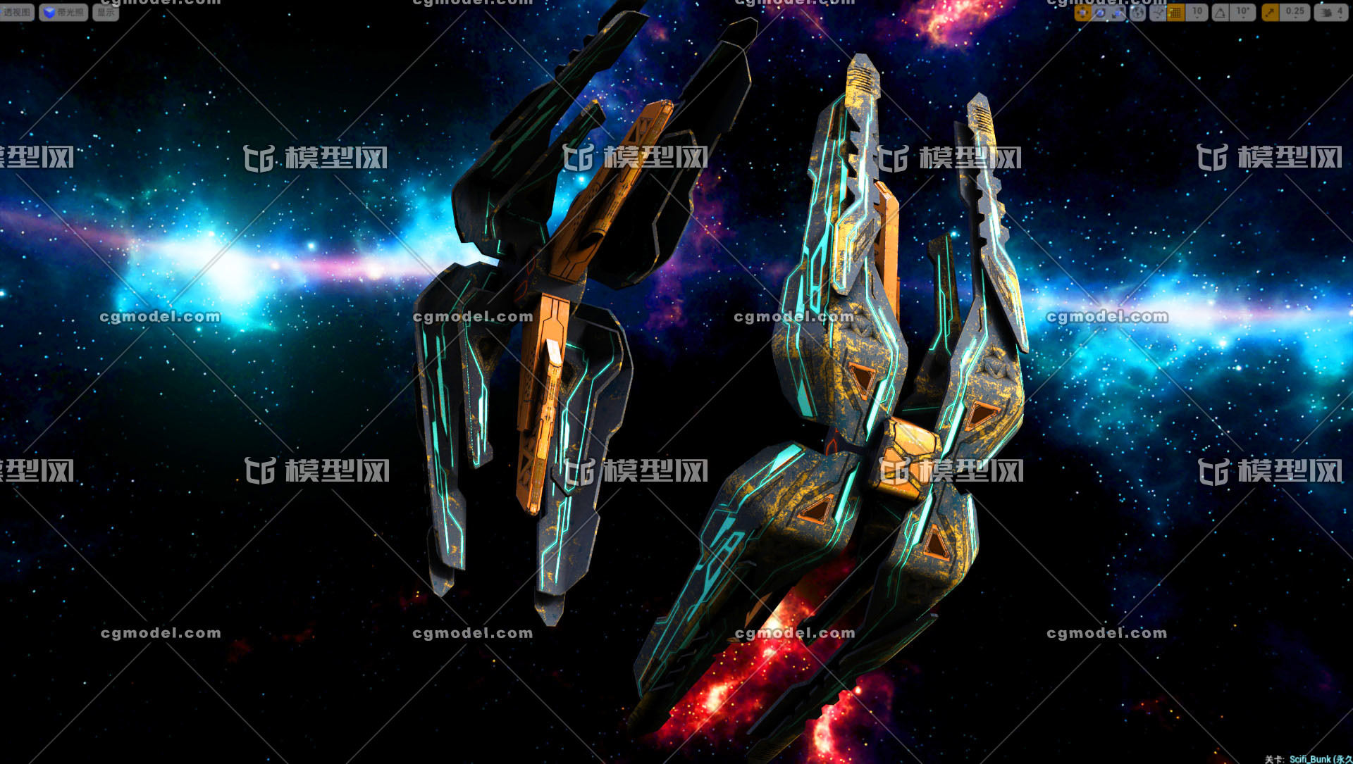 4款unity科幻未来max太空宇宙科幻酷炫机械时空穿梭门