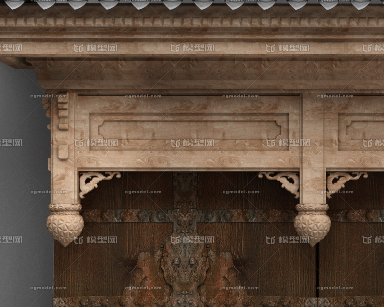 新中式门头,垂花门,雕花,古代大门,生锈大门