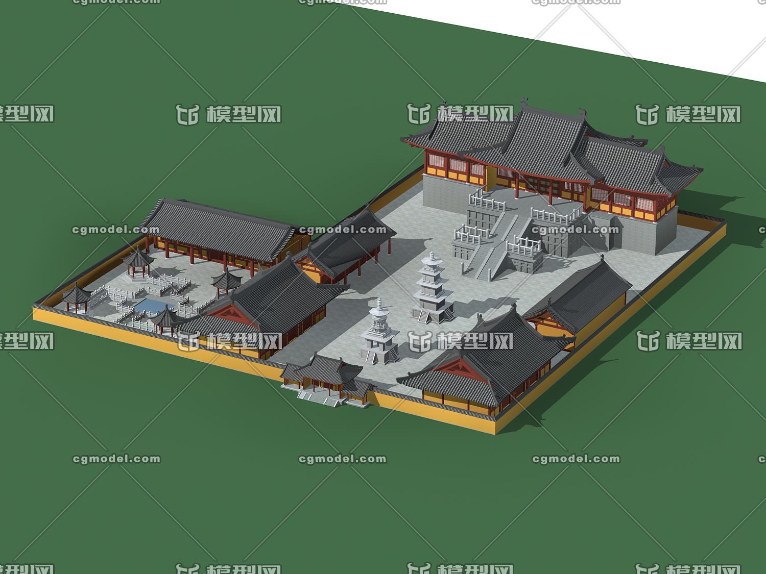 韩国寺庙 寺院 棒子寺庙_alias7777作品_场景古代场景_cg模型网