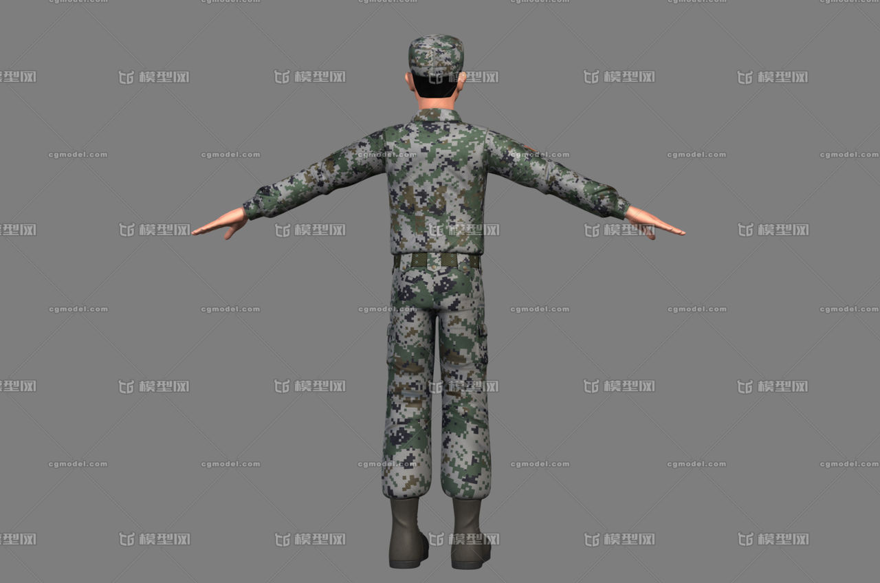卡通解放军士兵迷彩服士兵卡通士兵卡通军人卡通男人男孩武警军训服军人迷彩 陆军 Cg模型网 Cgmodel 三维设计师交流互动平台 专注多品类3d模型下载 原创作品分享 软件学习