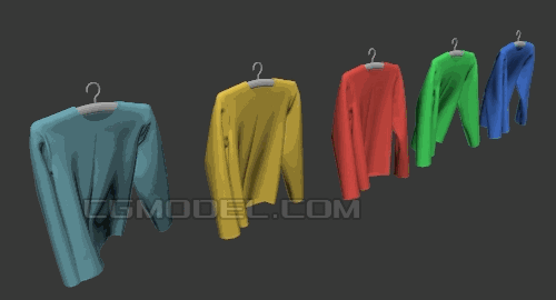 风吹衣服动力学无缝循环布料动画