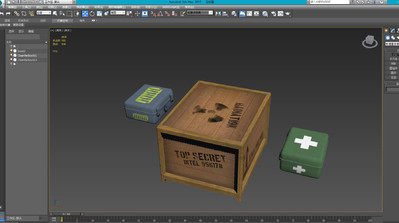 max写实医疗箱弹药箱木箱游戏道具低面数fbx通用格式