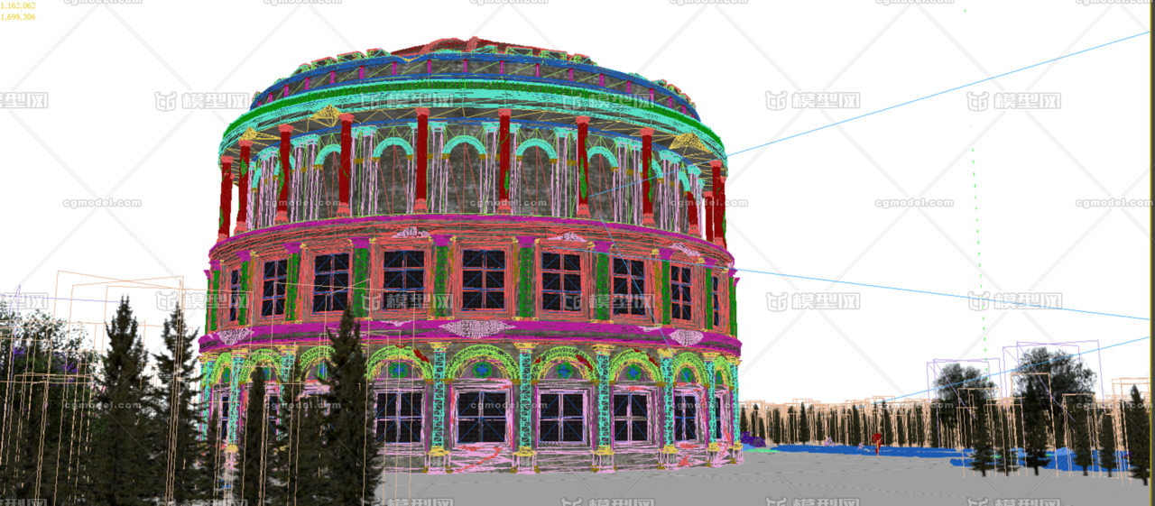欧洲特色教廷圆形礼拜堂教堂建筑3d模型
