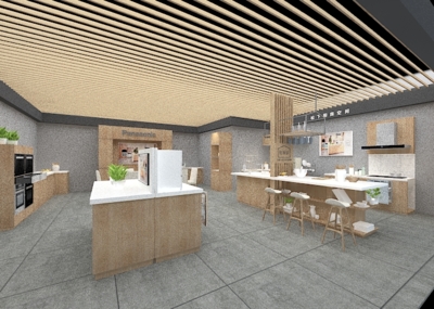 松下品牌 2个厨房空间 展厅 MAX文件 VRAY 现