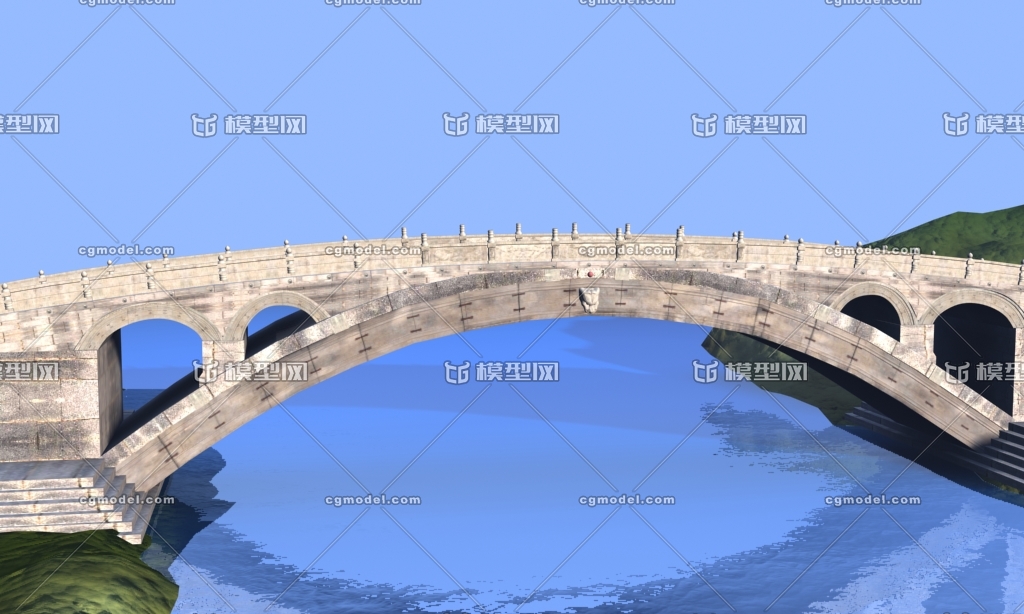 赵州桥三维模型有灯光贴图