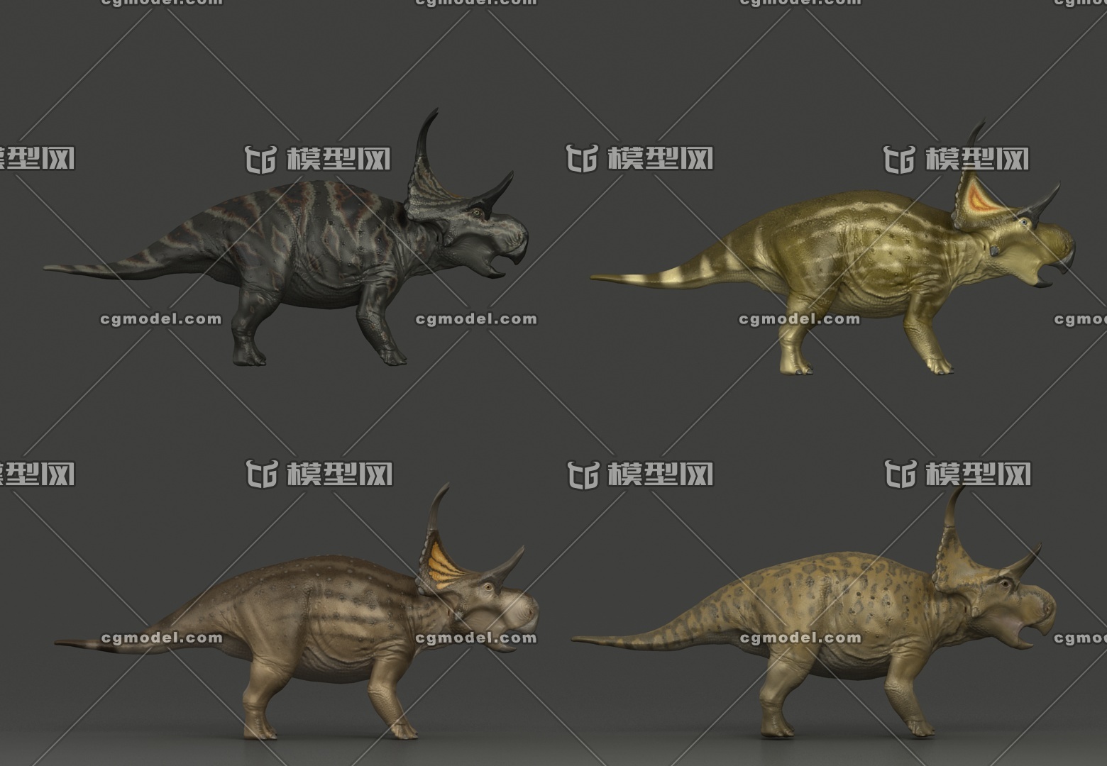 恐龙系列—恶魔角龙【带绑定】超写实的 角龙科恐龙 4 k贴图 白垩纪