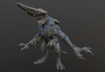 简模升级版-镰刀头 环太平洋 三级怪兽knifehead 科幻 外星怪物