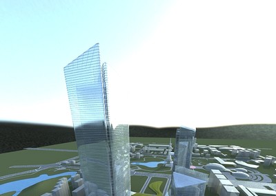 高层综合体,办公楼,cbd,高层建筑,玻璃幕建筑,科幻建筑,未来建筑,超