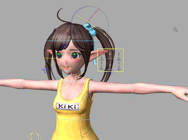 maya日系超萌q版双马尾卡通小女孩萝莉女生带3套泳装皮肤贴图带adv