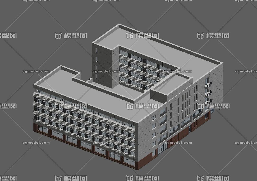 一个很好用很精致的学校教学楼室外模型