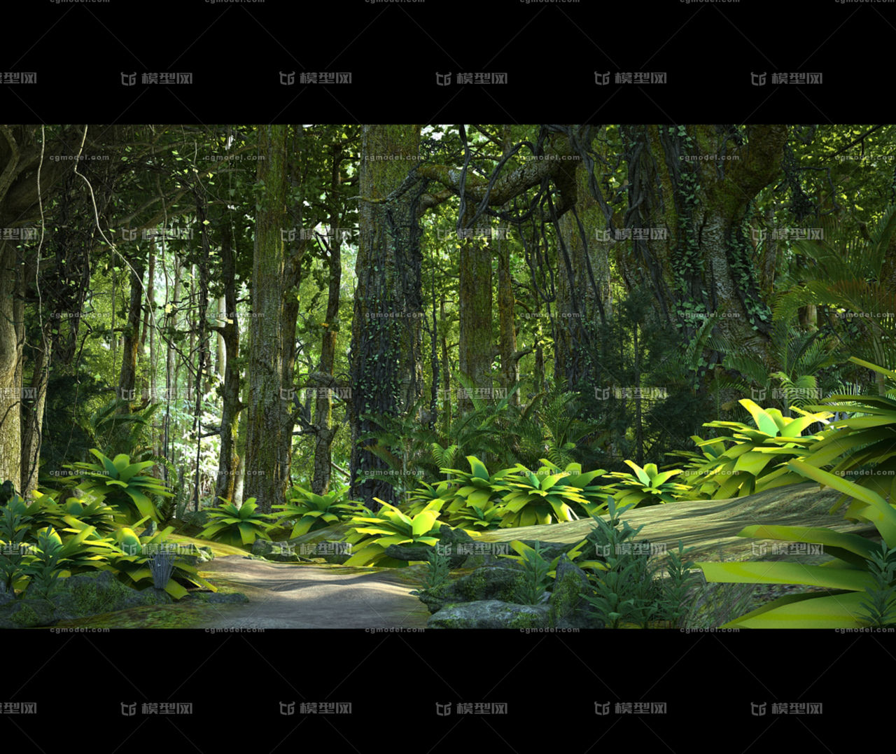 写实 森林 日景 白天 树木 草丛 灌木丛