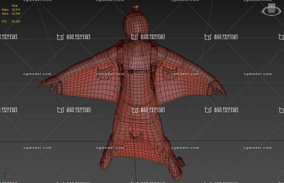 次世代PBR 翼装飞行服翼服极限运动滑翔衣滑翔服滑翔翼写实影视跳跃者跳伞