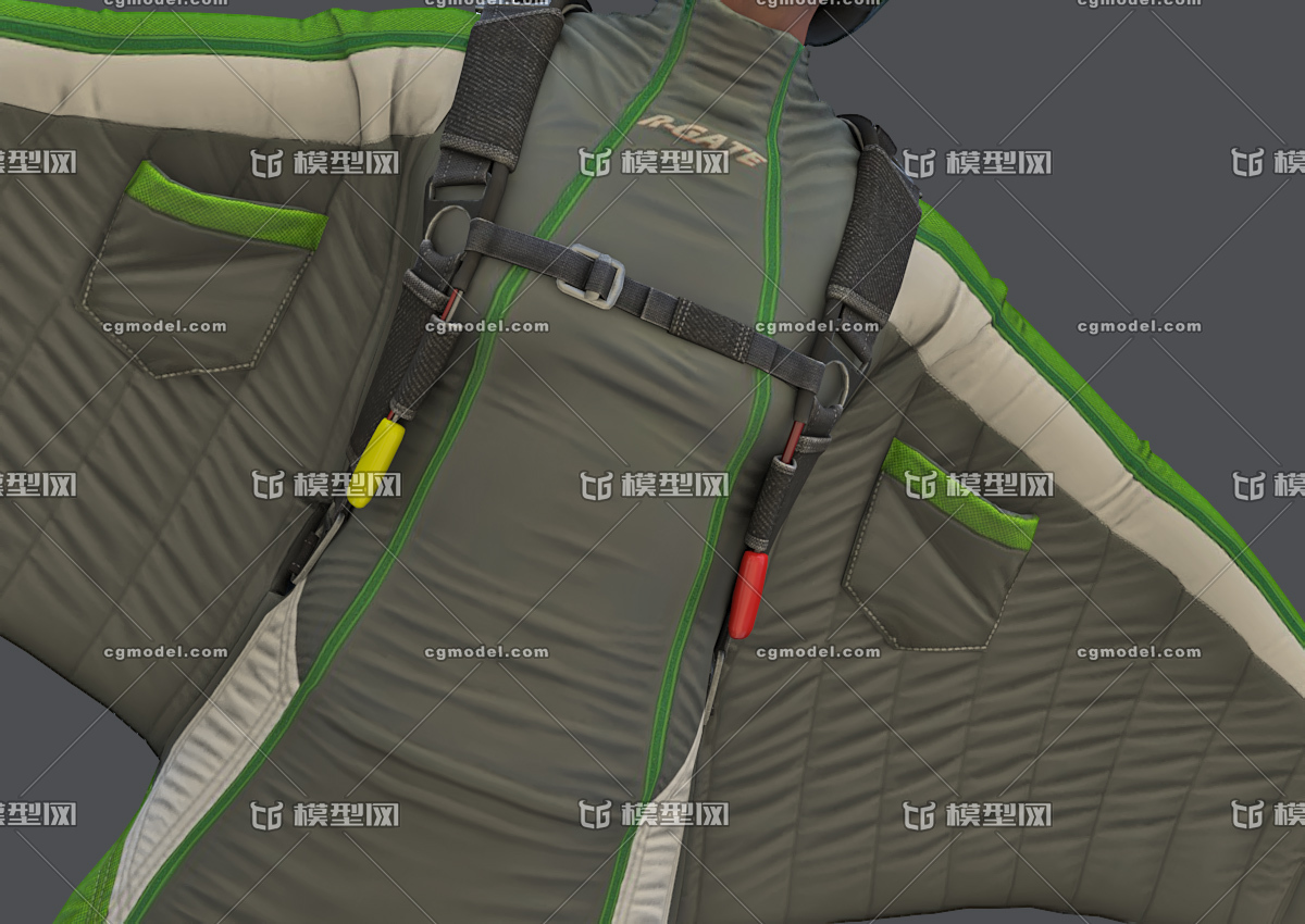 次世代PBR 翼装飞行服翼服极限运动滑翔衣滑翔服滑翔翼写实影视跳跃者跳伞