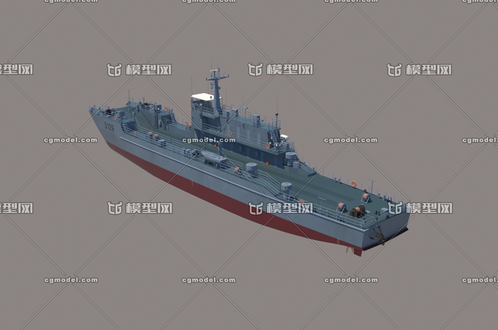 中国海军074a型登陆艇_骇浪作品_船艇军舰_cg模型网