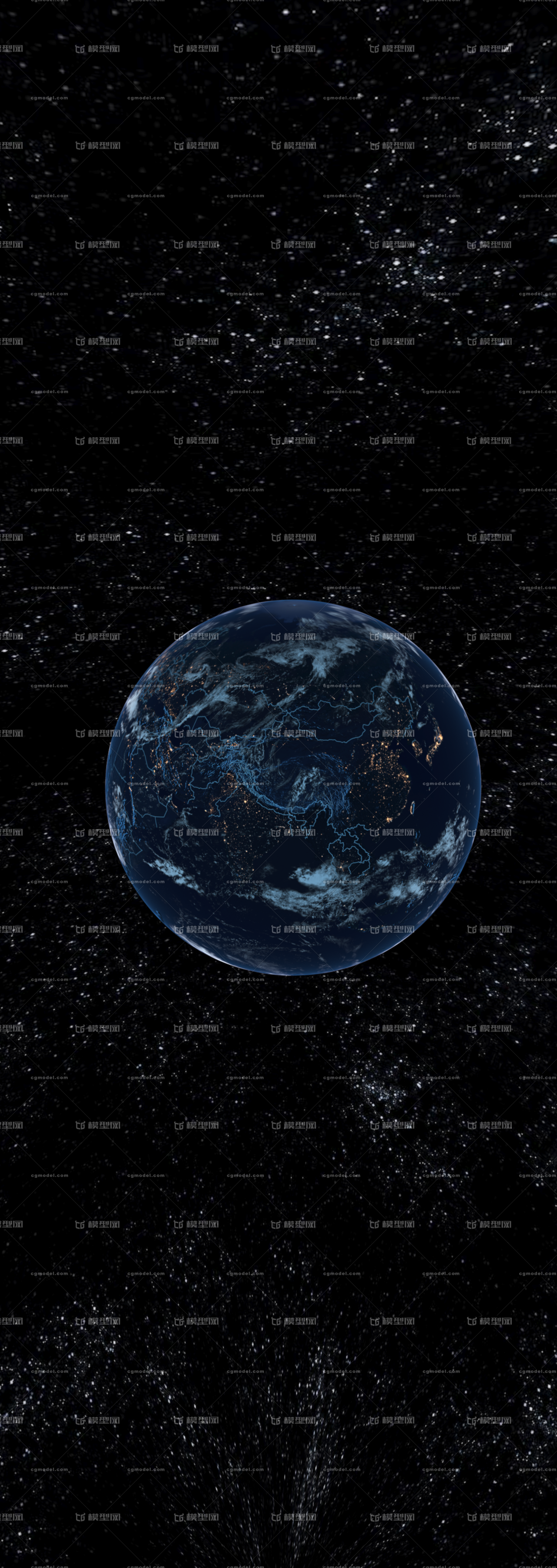 星空地球夜_.simple作品_场景科幻场景_cg模型网