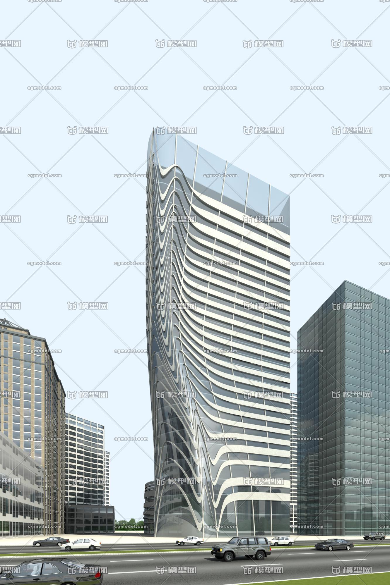 扭曲地标建筑,办公楼写字楼建筑.