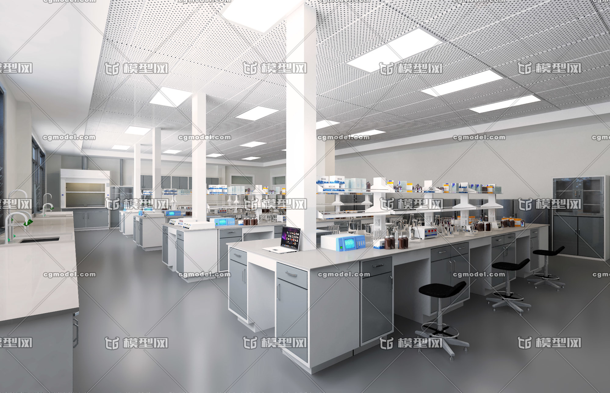 实验室 化学研究室 _100860001作品_工装办公空间_cg