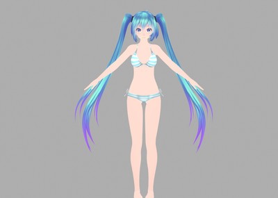 卡通少女比基尼初音未来