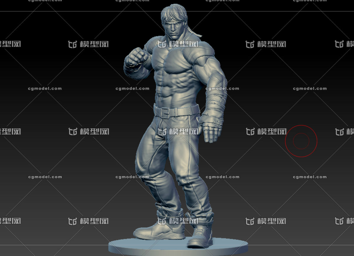 stl 拳皇格斗肌肉男zbrush分部件雕刻模型