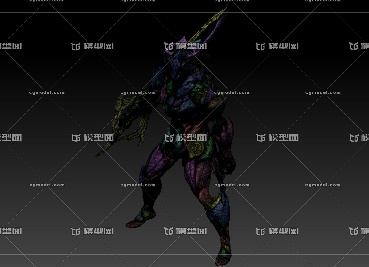 星际战甲WarframeGilgameshZBRUSH分部件中式服装图纸图片