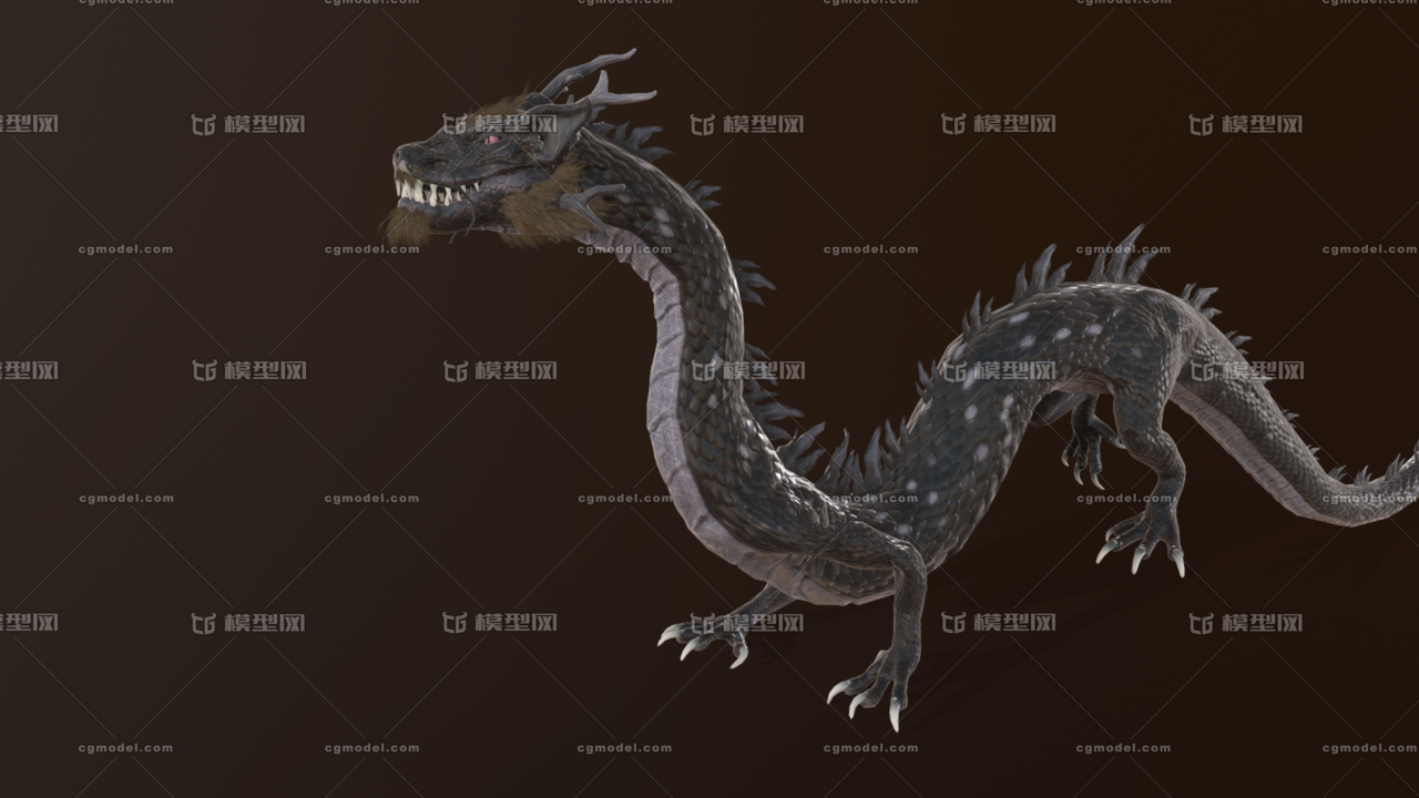 精细 东方龙 中国龙 暗黑龙 神龙 四脚龙 飞龙 神兽 带全套动作 pbr