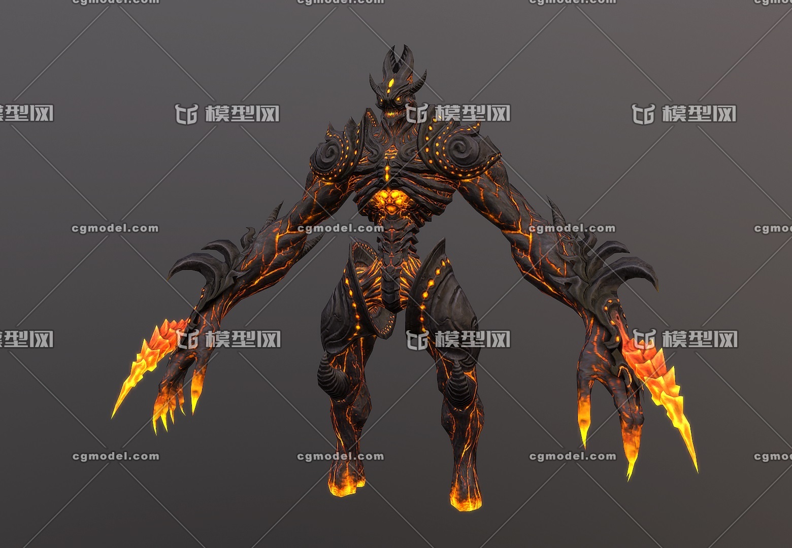 熔岩恶魔 岩浆巨怪 带绑定 monster demon 熔岩怪 魔鬼