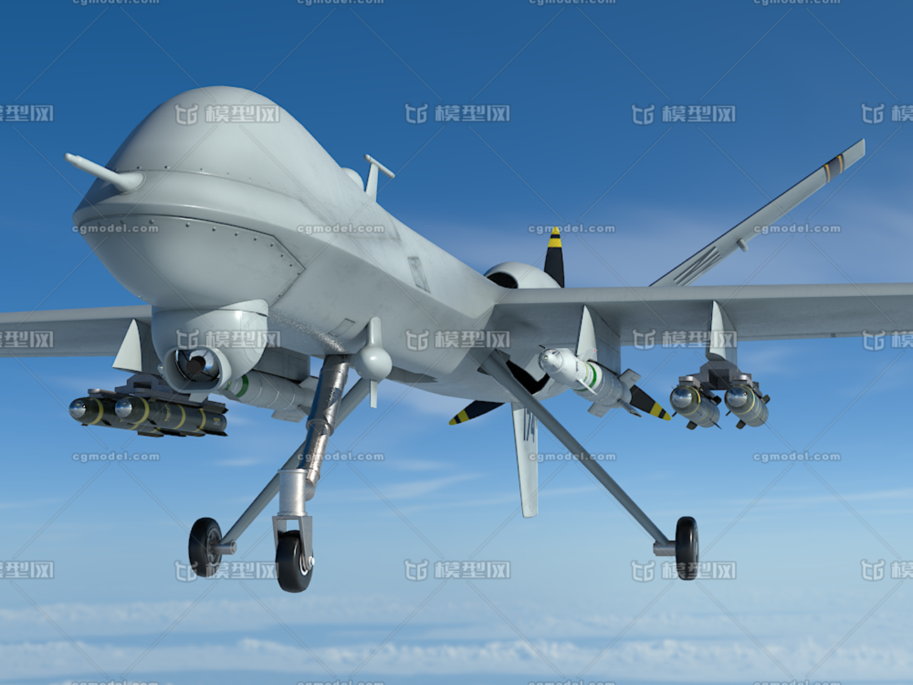 mq-9 死神无人机_dmlife作品_飞机/航空器军用飞机_cg模型网