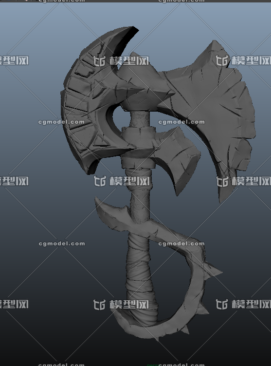 *简单的短柄斧_slmcfh作品_武器冷兵器_cg模型网