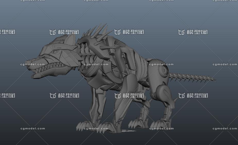 精细 机械狼 机器狼 科幻动物 狼 机器狗 变形
