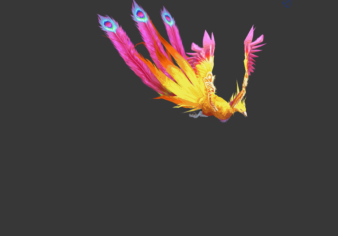 凤凰【带绑定及2个动作】 飞行动画 神鸟模型 神兽 飞禽 动物3d模型