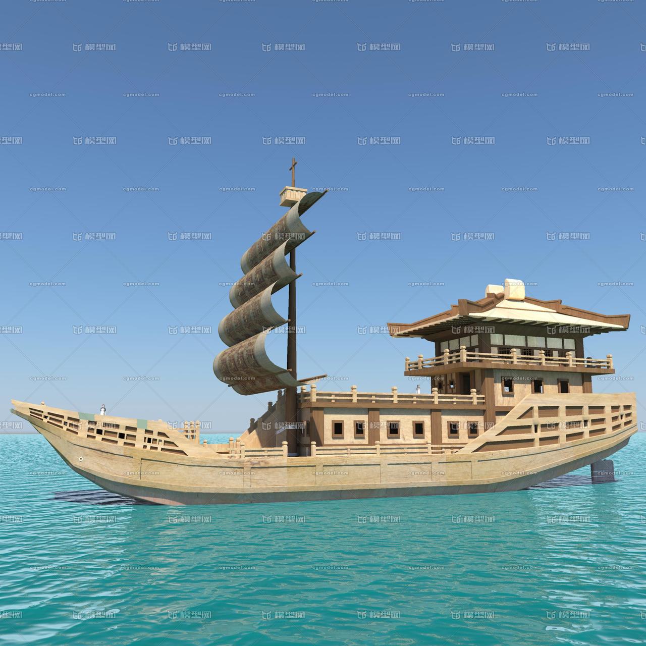 古代大型帆船 东晋军指挥舰 大型木船 战船 客船