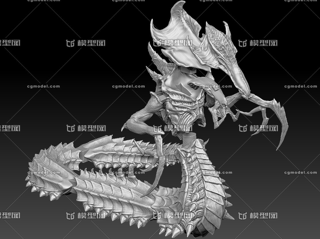 刺蛇hydralisk 异形怪兽 精细刺蛇雕像 怪兽异虫异形.