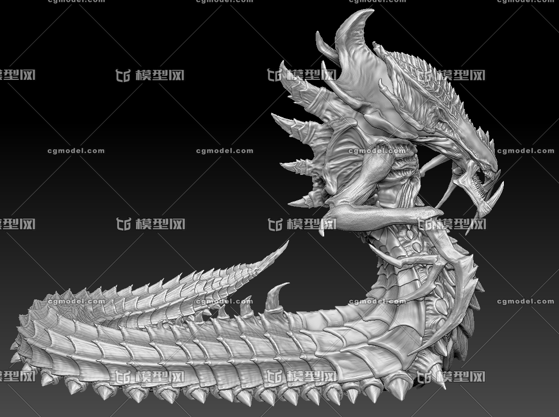 刺蛇hydralisk 异形怪兽 精细刺蛇雕像 怪兽异虫异形变种刺龙异形变异