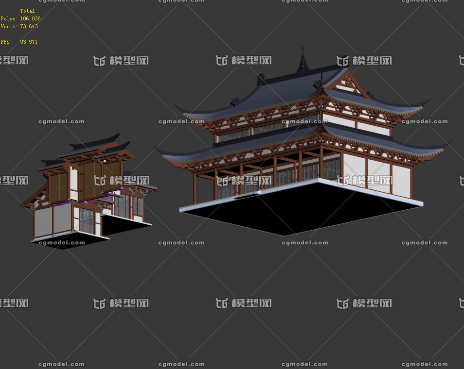 古建寺庙门头厢房