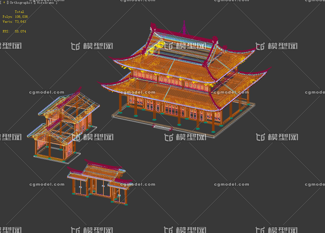 古建寺庙门头厢房