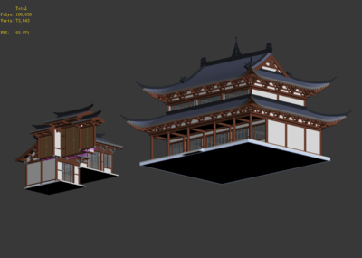 古建寺庙门头厢房
