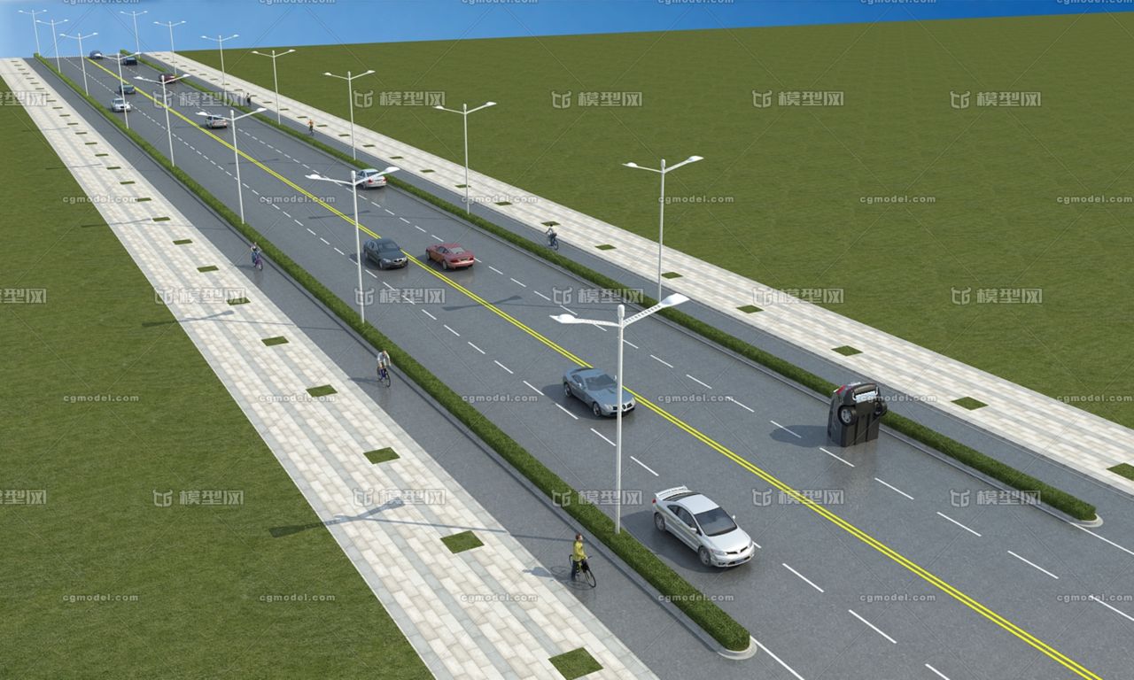 公路 马路 公路模型 道路 道路绿化