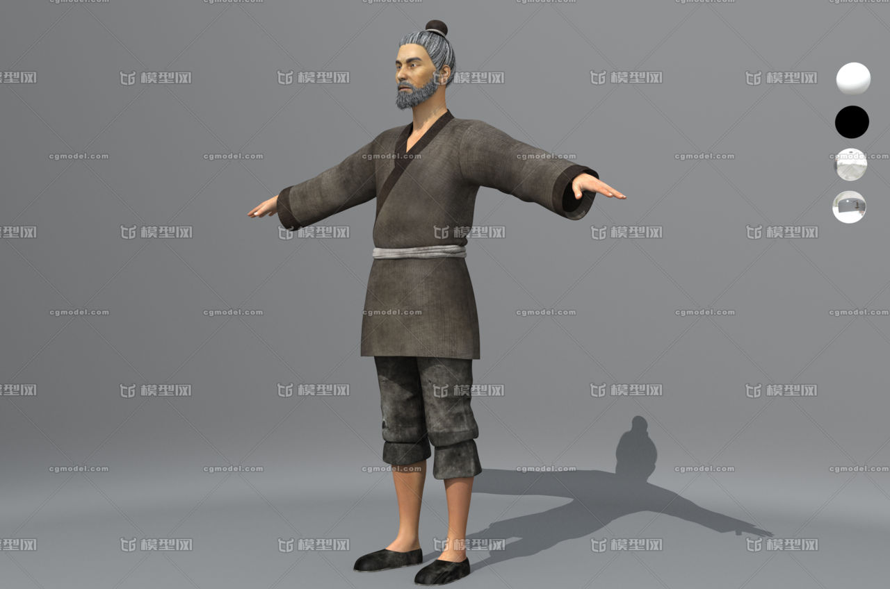 写实古代人物 古代男人 古代老汉 古代农夫 老人 樵夫
