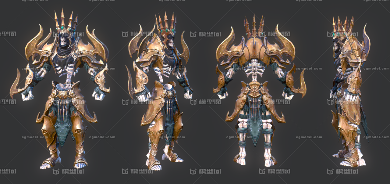次时代 恶魔 骷髅 骷髅兵 怪物 盔甲 骷髅怪 怪物 boss 骷髅皇 带法线