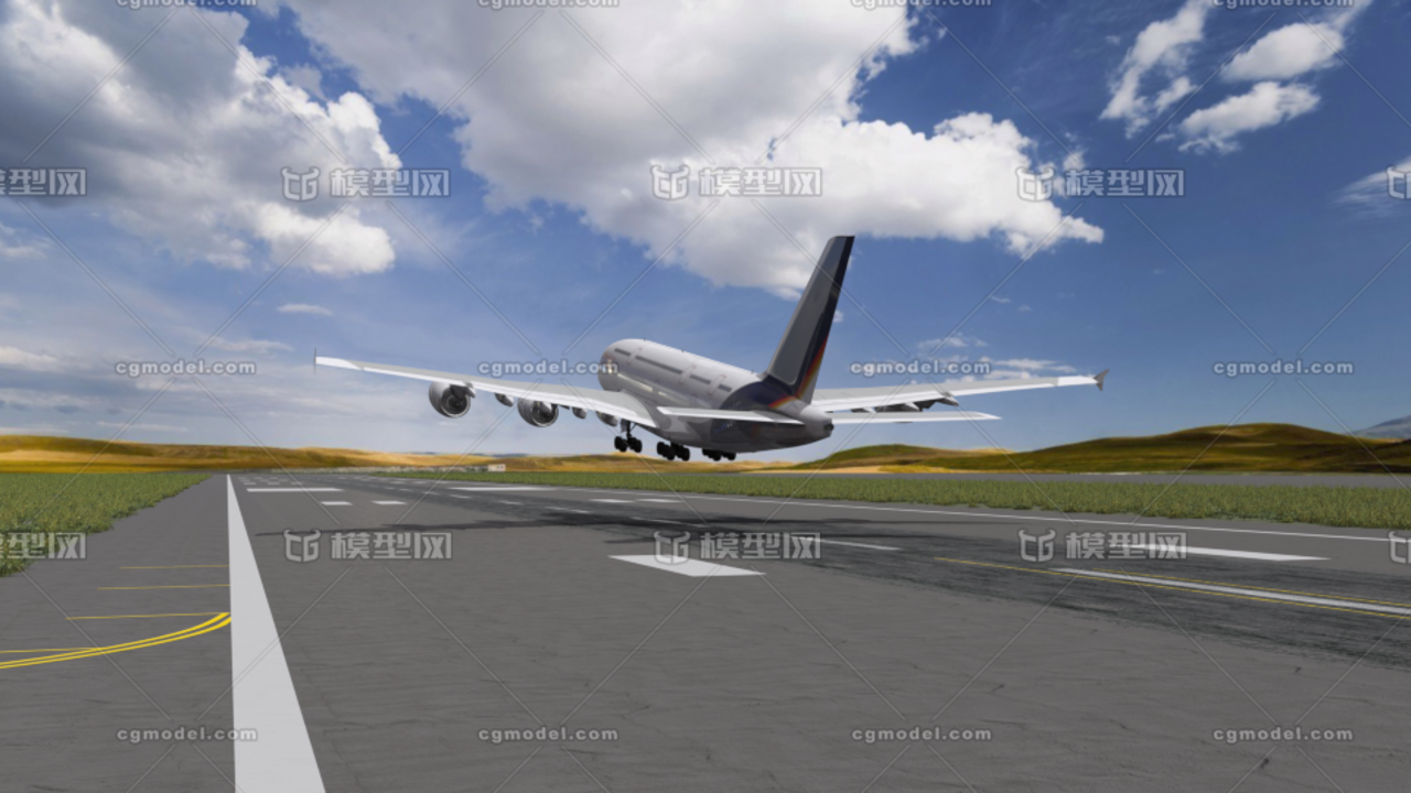 写实机场飞机 起飞 客机 飞机 起飞的飞机跑道 波音飞机 停机坪 民航