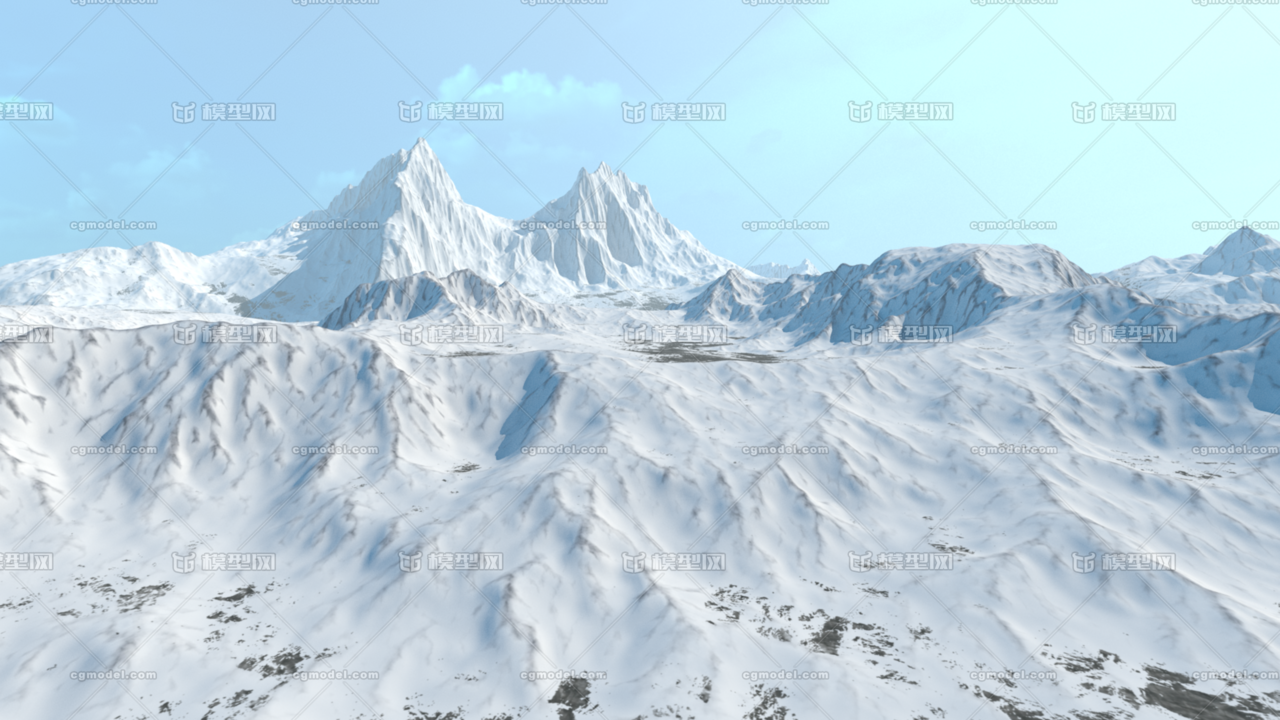 用maya2018制作的雪山场景,arnold材质渲染,灯光贴图齐全,到手就能