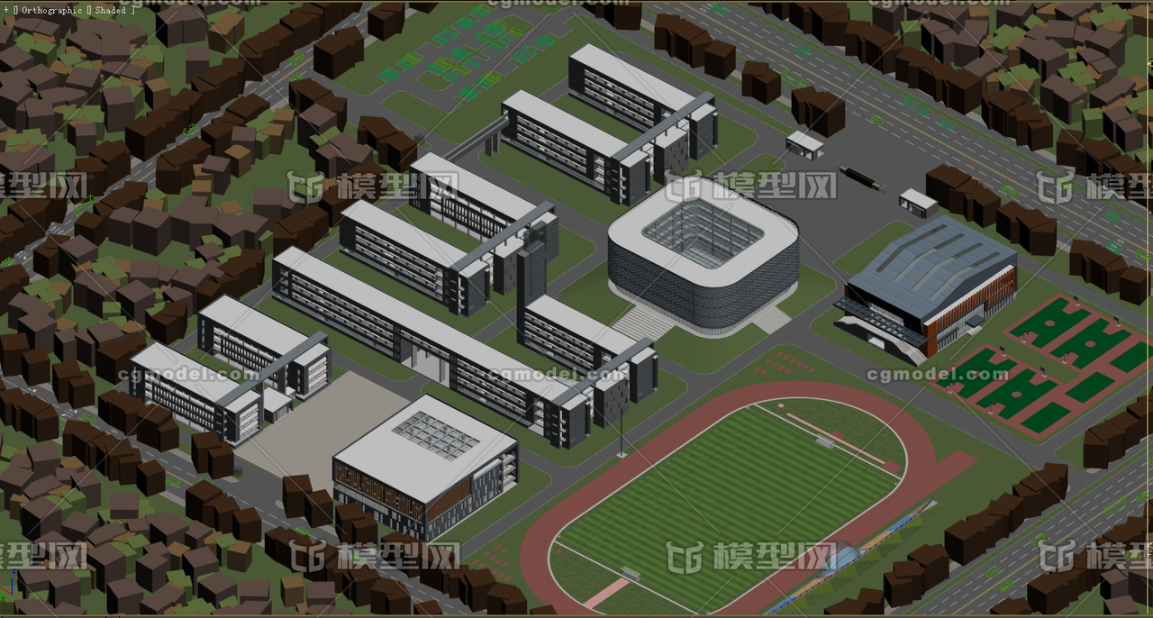 东台城东九年一贯制学校,学校鸟瞰,现代学校,教学楼,办公楼,综合楼