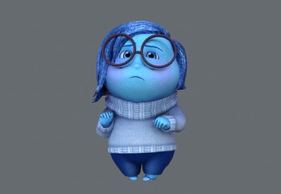 头脑特工队 忧忧 sadness 【带绑定表情动画】 卡通人物 inside out