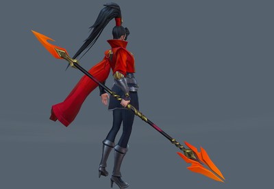 带动画 花木兰 女武神 双枪女将 手绘贴图 古代 长缨枪 女战将
